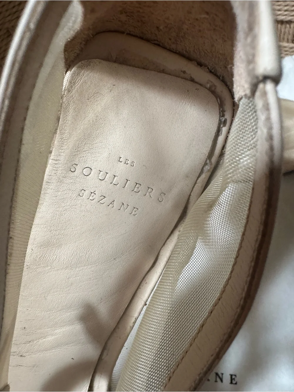 Sezane AUBANE LOW BABIES Size 38 in Cream